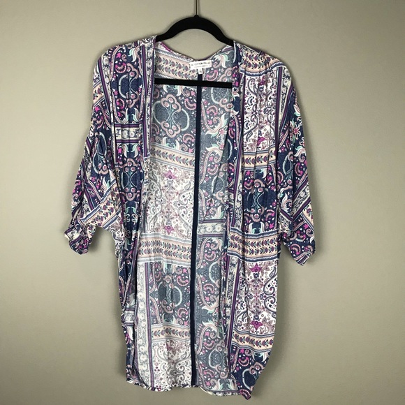 Cotton On Tops - Cotton On purple multi print kimono style top